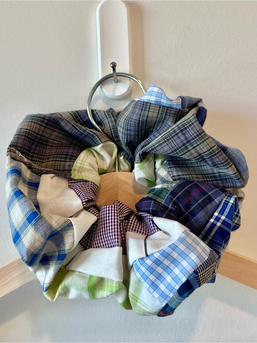 Handmade Quilted Patchwork Plaid Dress SKU 06155 With Matching Scrunchies - Picture 13 of 16
